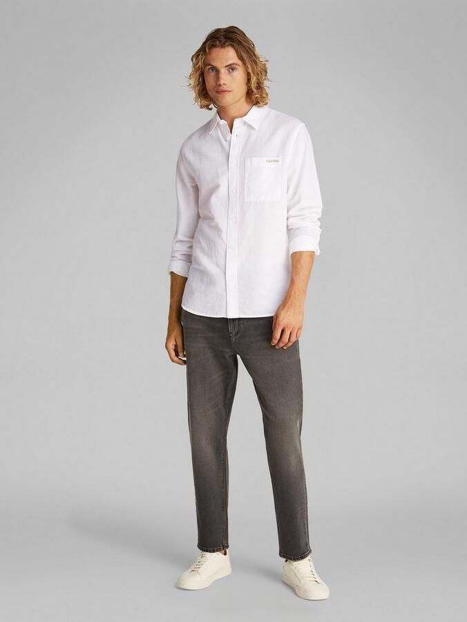 Calvin Klein Jeans Overhemd Lange Mouw LINEN COTTON SHIRT - Foto 3