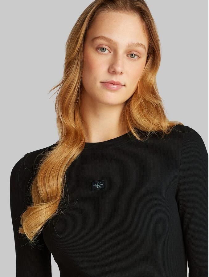 Calvin Klein Maxi-jurk WOVEN LABEL RIB SHORT DRESS