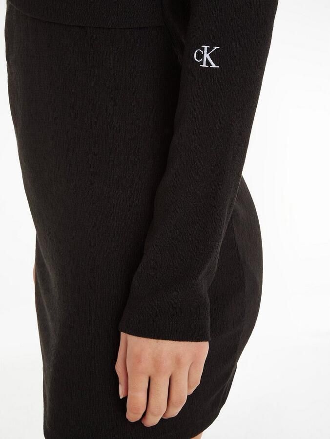 Calvin Klein Mini-jurk FRONT SPLIT WRAP LS DRESS - Foto 3