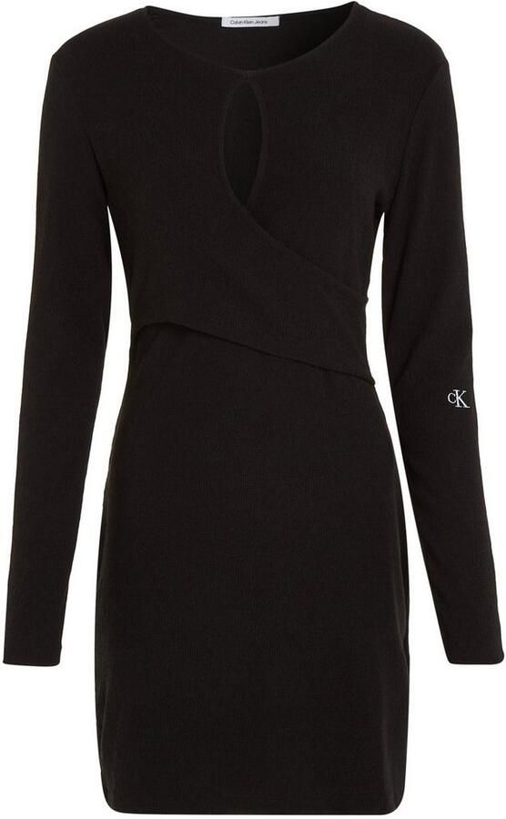 Calvin Klein Mini-jurk FRONT SPLIT WRAP LS DRESS - Foto 4