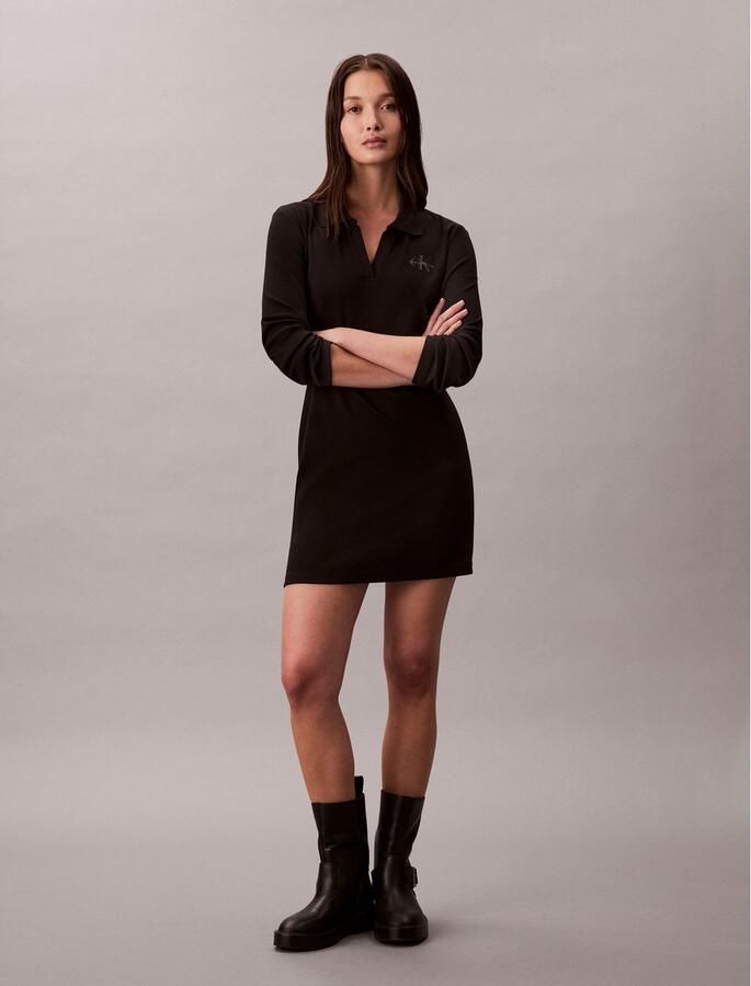 Calvin Klein Mini-jurk LS MONOLOGO RIB POLO MINI DRESS - Foto 2