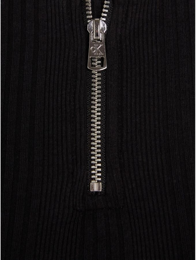 CALVIN KLEIN Dames Jurken Variegtaed Rib Half Zip Ls Dress Zwart - Foto 6