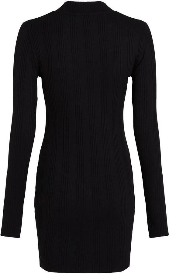 CALVIN KLEIN Dames Jurken Variegtaed Rib Half Zip Ls Dress Zwart - Foto 11