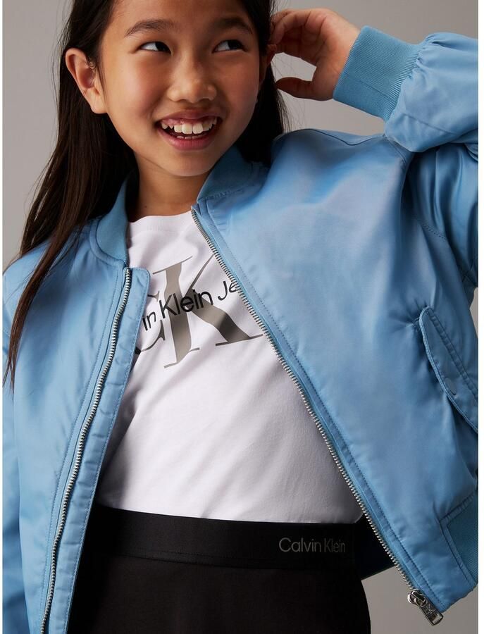 Calvin Klein Minirok LOGO TAPE FLARE PUNTO SKIRT voor kinderen tot 16 jaar met elastische tailleband
