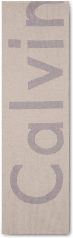 Calvin Klein Modieus sjaaltje BOLD LOGO 2-TONE WOOL HW SCARF