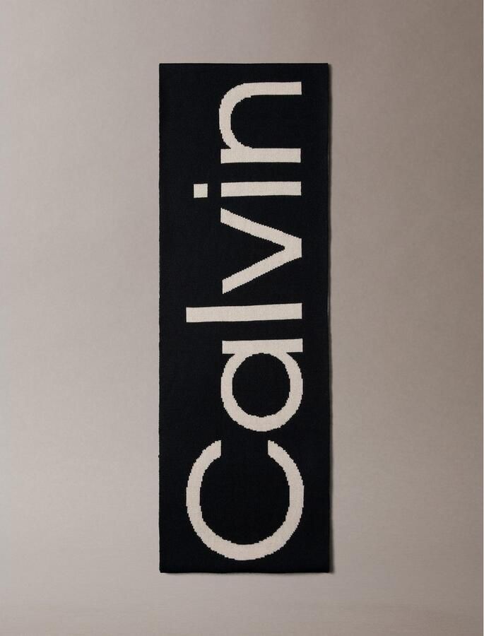 Calvin Klein Modieus sjaaltje BOLD LOGO 2-TONE WOOL HW SCARF - Foto 3