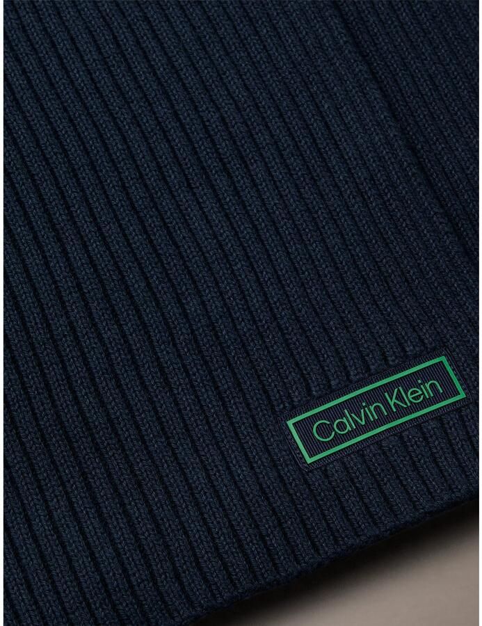 Calvin Klein Modieus sjaaltje PATCH CHUNKY RIB COTTON SCARF - Foto 2