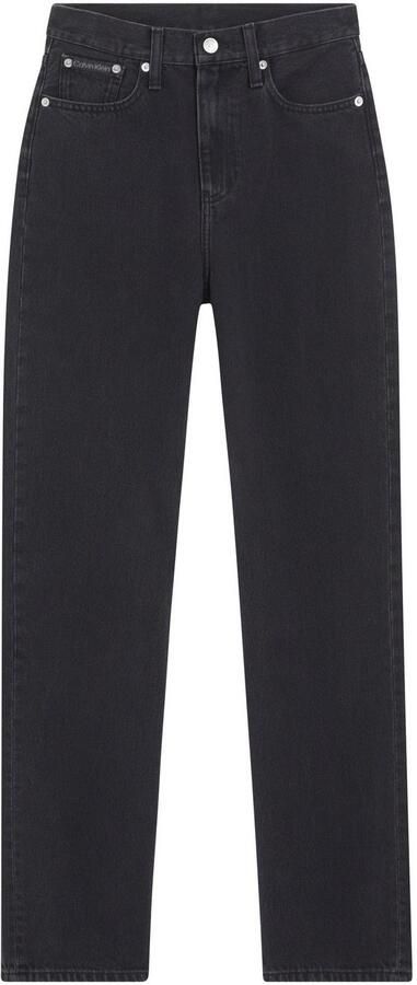 Calvin Klein Mom jeans HIGH RISE STRAIGHT lichte stone wash-look met muntzakje - Foto 4