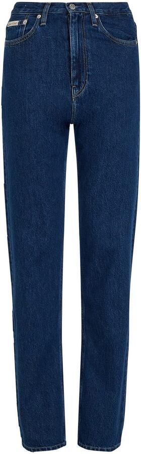 Calvin Klein Mom jeans HIGH RISE STRAIGHT lichte stone wash-look met muntzakje - Foto 6