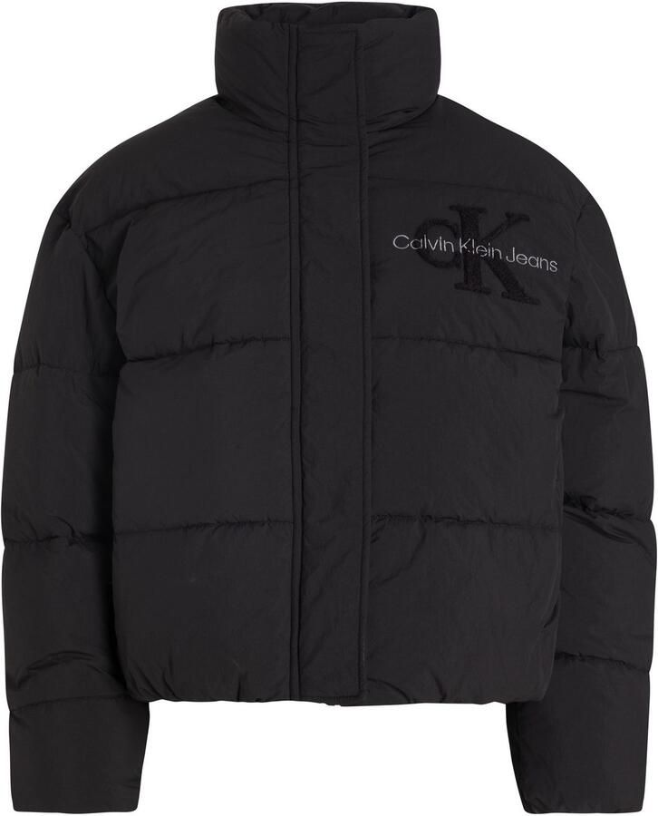 Calvin Klein Jeans Gewatteerd jack met logoprint model 'CHENILLE'