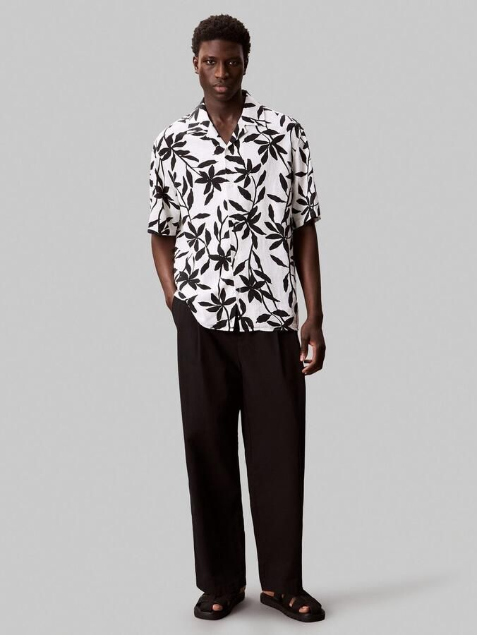 Calvin Klein Overhemd met korte mouwen SS CMP CLLR AP LNN R - Foto 4