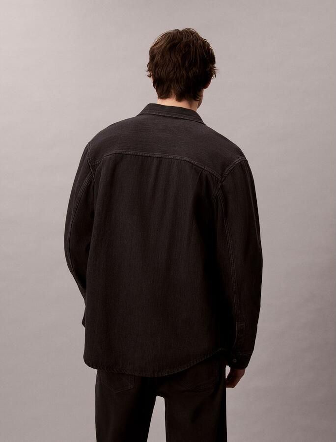 Calvin Klein Overhemd met lange mouwen CLASSIC 205 BLACK OVERSHIRT - Foto 5