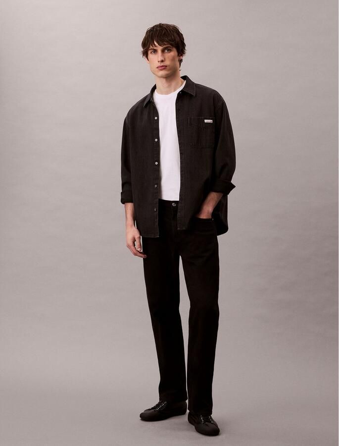 Calvin Klein Overhemd met lange mouwen CLASSIC 205 BLACK OVERSHIRT - Foto 4