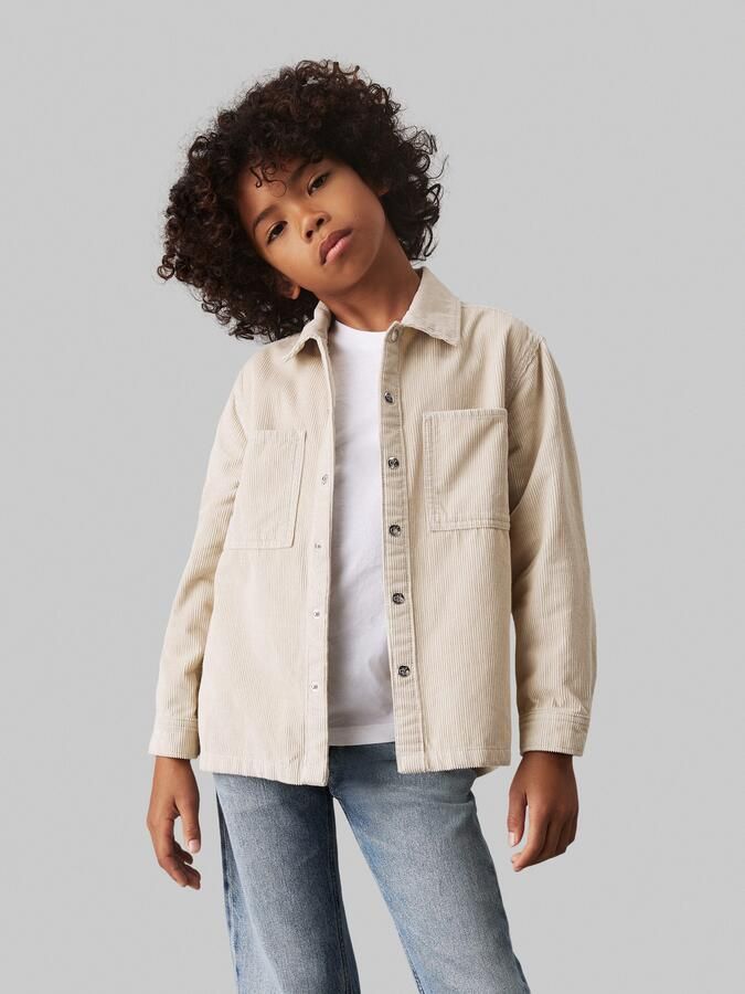 Calvin Klein Overhemd met lange mouwen Corduroy Straight Overshirt voor kinderen tot 16 jaar en met logo-patch - Foto 5