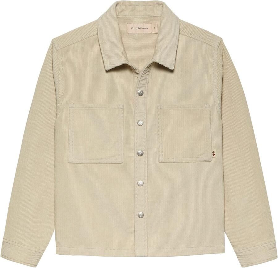 Calvin Klein Overhemd met lange mouwen Corduroy Straight Overshirt voor kinderen tot 16 jaar en met logo-patch