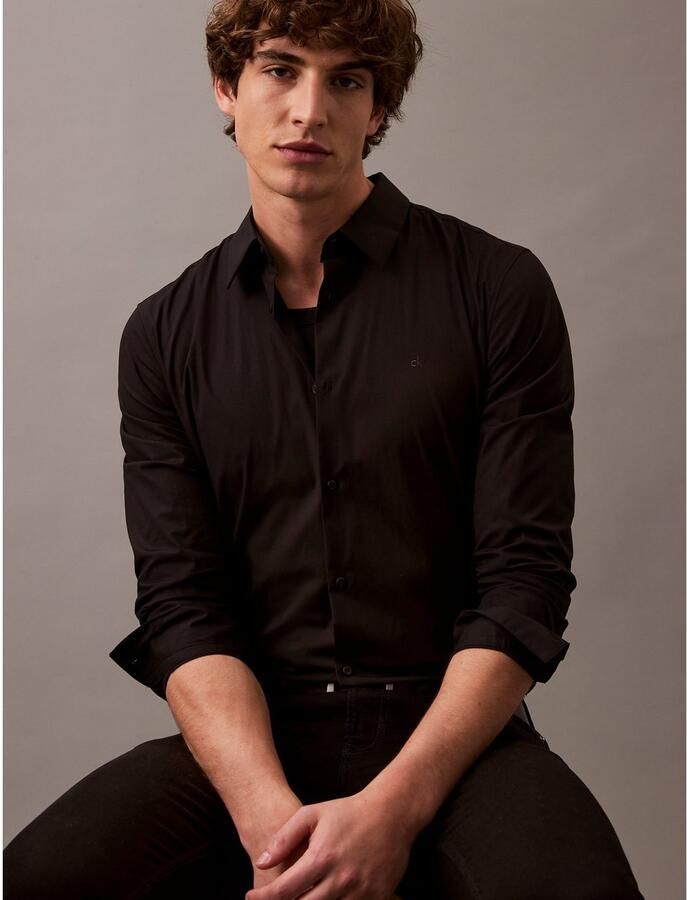 Calvin Klein Overhemd met lange mouwen slim fit in effen kleur - Foto 2