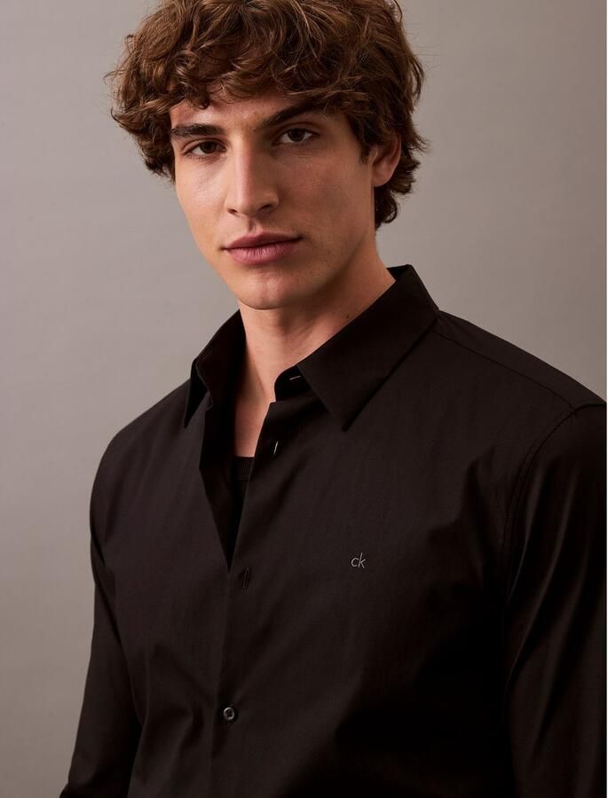 Calvin Klein Overhemd met lange mouwen slim fit in effen kleur - Foto 4