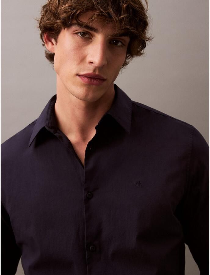 Calvin Klein Overhemd met lange mouwen slim fit in effen kleur - Foto 3