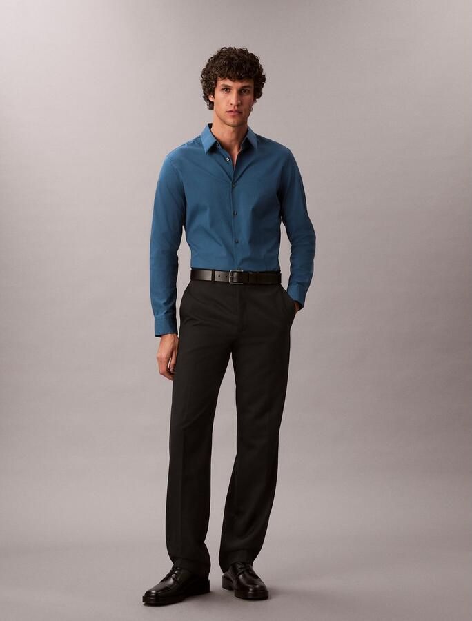 Calvin Klein Overhemd met lange mouwen slim fit in effen kleur - Foto 4