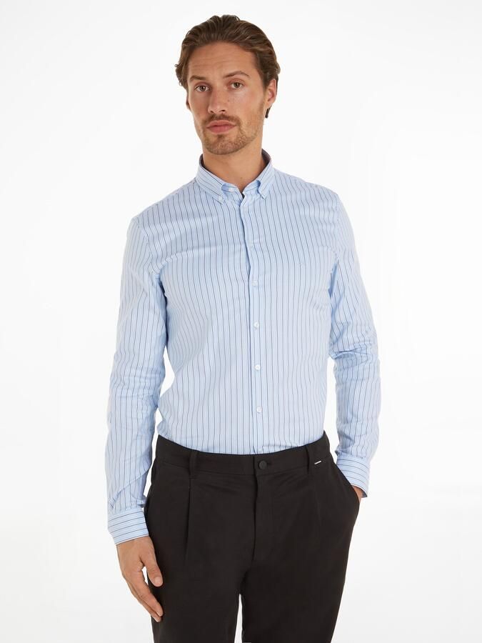 Calvin Klein Overhemd met lange mouwen OXFORD 2 TONES STRIPE SLIM SHIRT - Foto 6