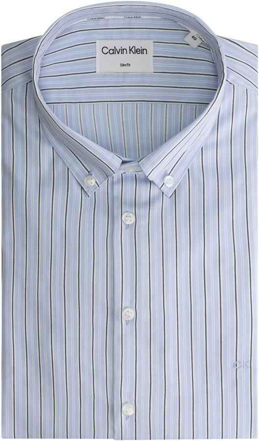 Calvin Klein Overhemd met lange mouwen OXFORD 2 TONES STRIPE SLIM SHIRT - Foto 5