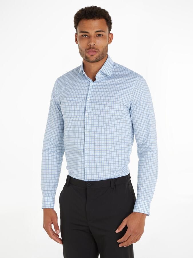 Calvin Klein Overhemd met lange mouwen POPLIN CHECK PRINT SLIM SHIRT - Foto 6