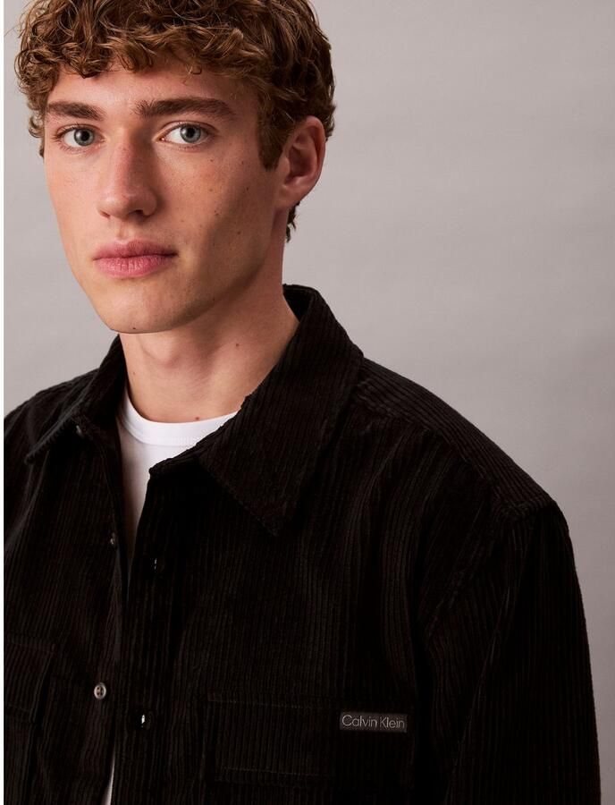 Calvin Klein Overhemd met lange mouwen relaxed fit normale overhemdkraag met borstzakken