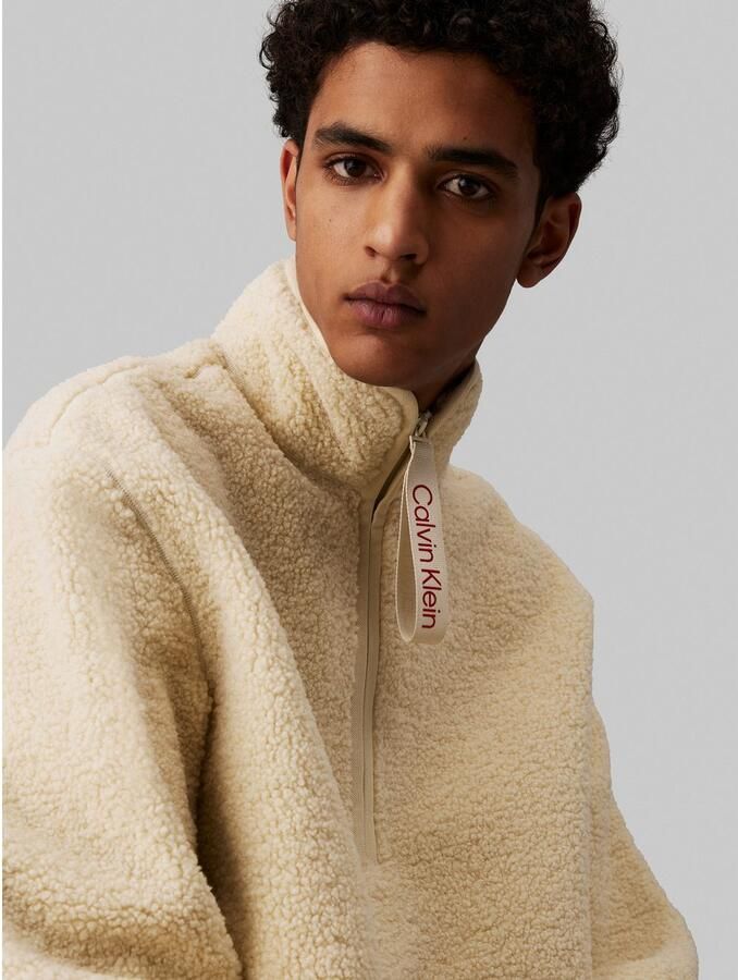 Calvin Klein Pluchen jack HALF ZIP SHERPA met een logo-opschrift - Foto 6