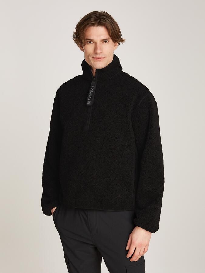 Calvin Klein Pluchen jack HALF ZIP SHERPA met een logo-opschrift - Foto 4