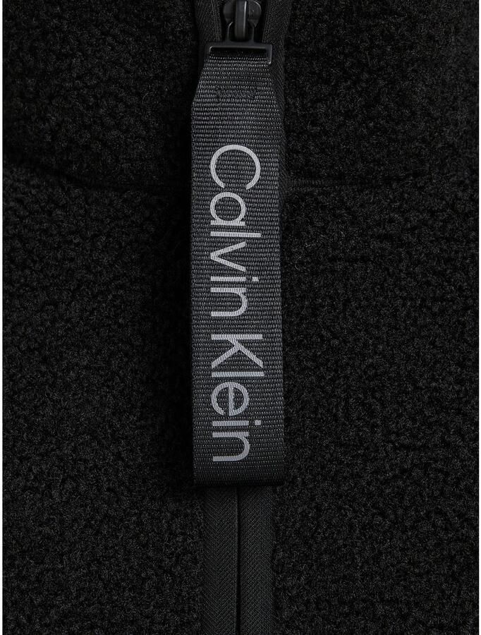 Calvin Klein Pluchen jack HALF ZIP SHERPA met een logo-opschrift