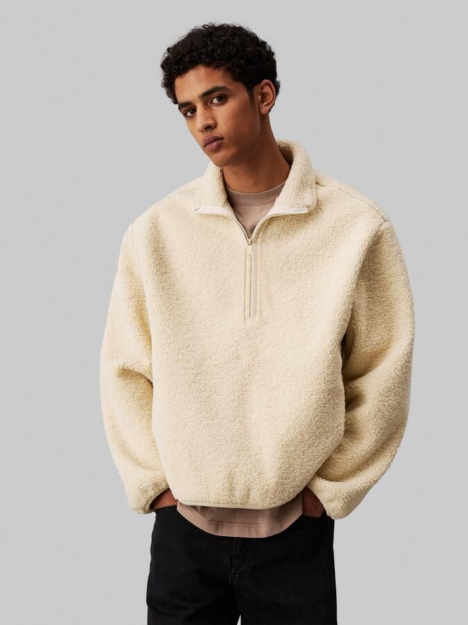 Calvin Klein Pluchen jack HALF ZIP SHERPA met een logo-opschrift - Foto 4