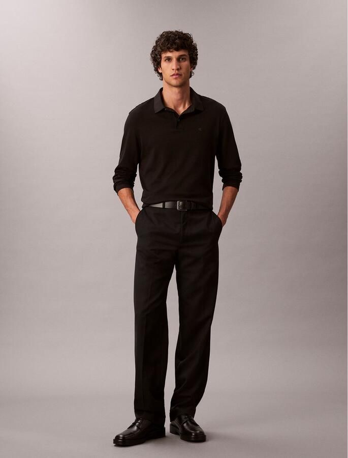 Calvin Klein Poloshirt met lange mouwen LS SUPIMA COTTON SOLID POLO - Foto 4