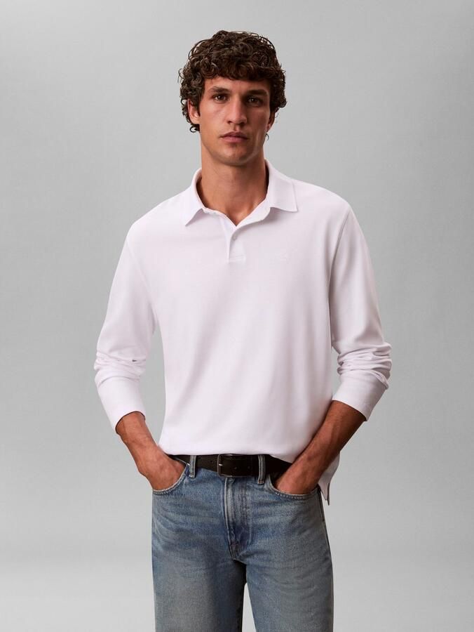 Calvin Klein Poloshirt met lange mouwen LS SUPIMA COTTON SOLID POLO - Foto 4