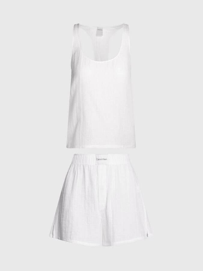 Calvin Klein Pyjama SLEEVELESS SHORT SET met merklabel in de taille (set 2-delig) - Foto 3