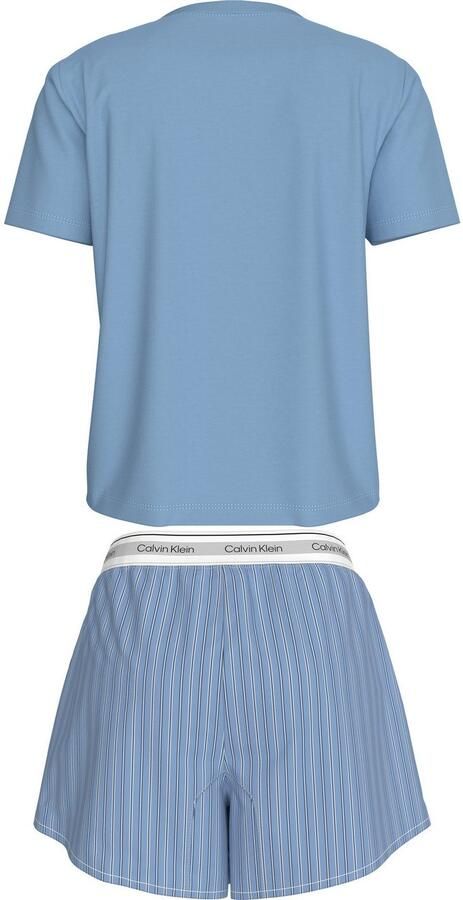 Calvin Klein Underwear Regular fit pyjama met logostitching model 'Poplin'