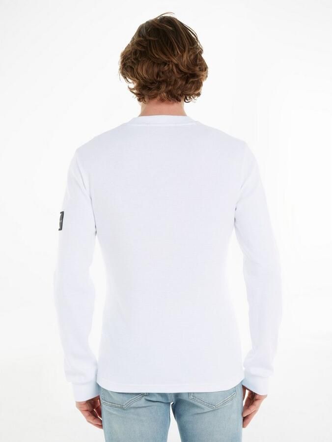 Calvin Klein Jeans Shirt met lange mouwen van katoen met structuurmotief model 'WAFFLE' - Foto 12