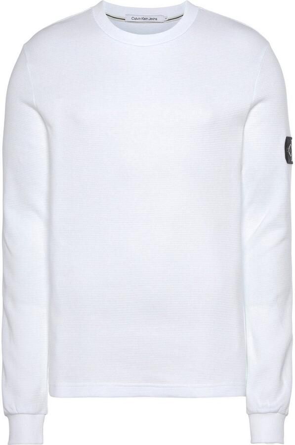 Calvin Klein Jeans Shirt met lange mouwen van katoen met structuurmotief model 'WAFFLE' - Foto 10