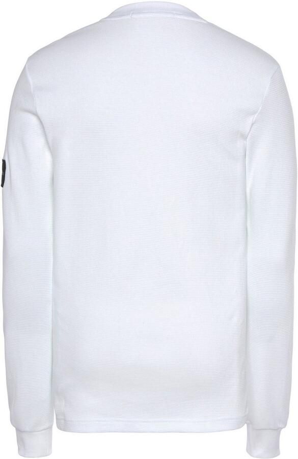 Calvin Klein Jeans Shirt met lange mouwen van katoen met structuurmotief model 'WAFFLE' - Foto 11