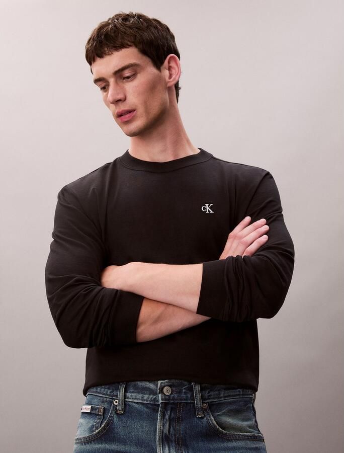 Calvin Klein Shirt met lange mouwen LS EASY MONOGRAM TEE Met ronde hals regular fit - Foto 6