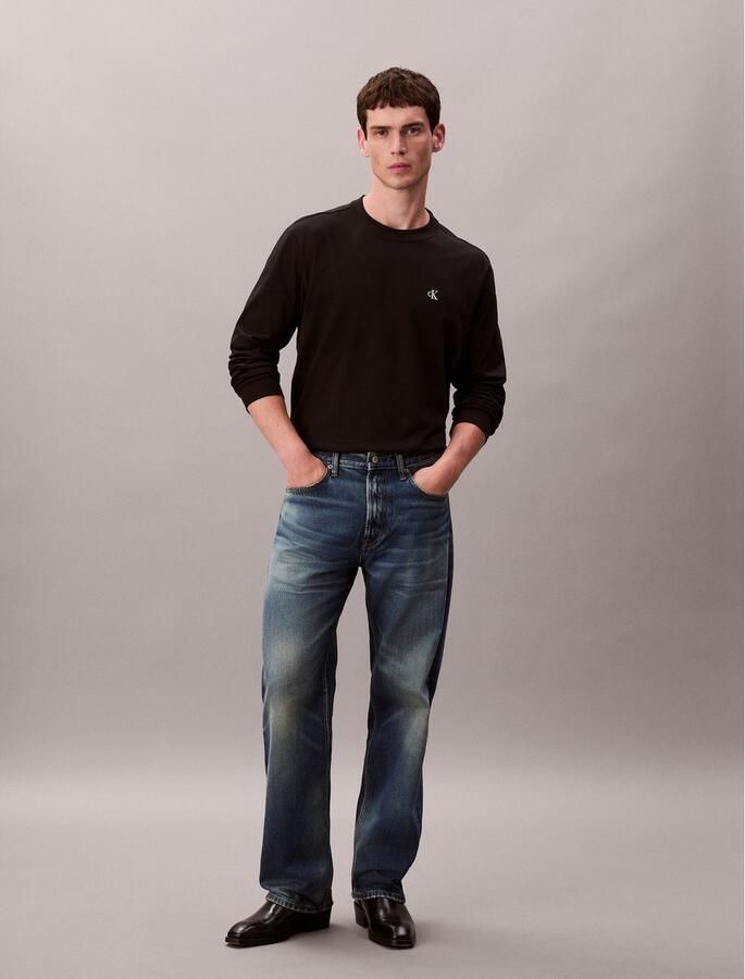 Calvin Klein Shirt met lange mouwen LS EASY MONOGRAM TEE Met ronde hals regular fit - Foto 4