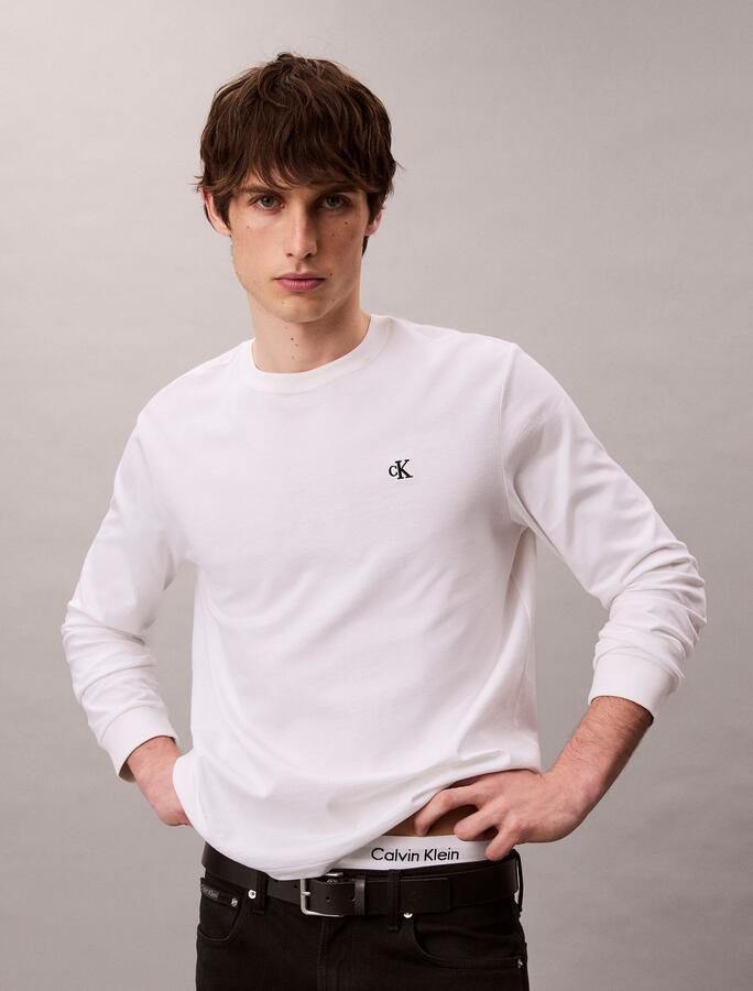 Calvin Klein Shirt met lange mouwen LS EASY MONOGRAM TEE Met ronde hals regular fit - Foto 8