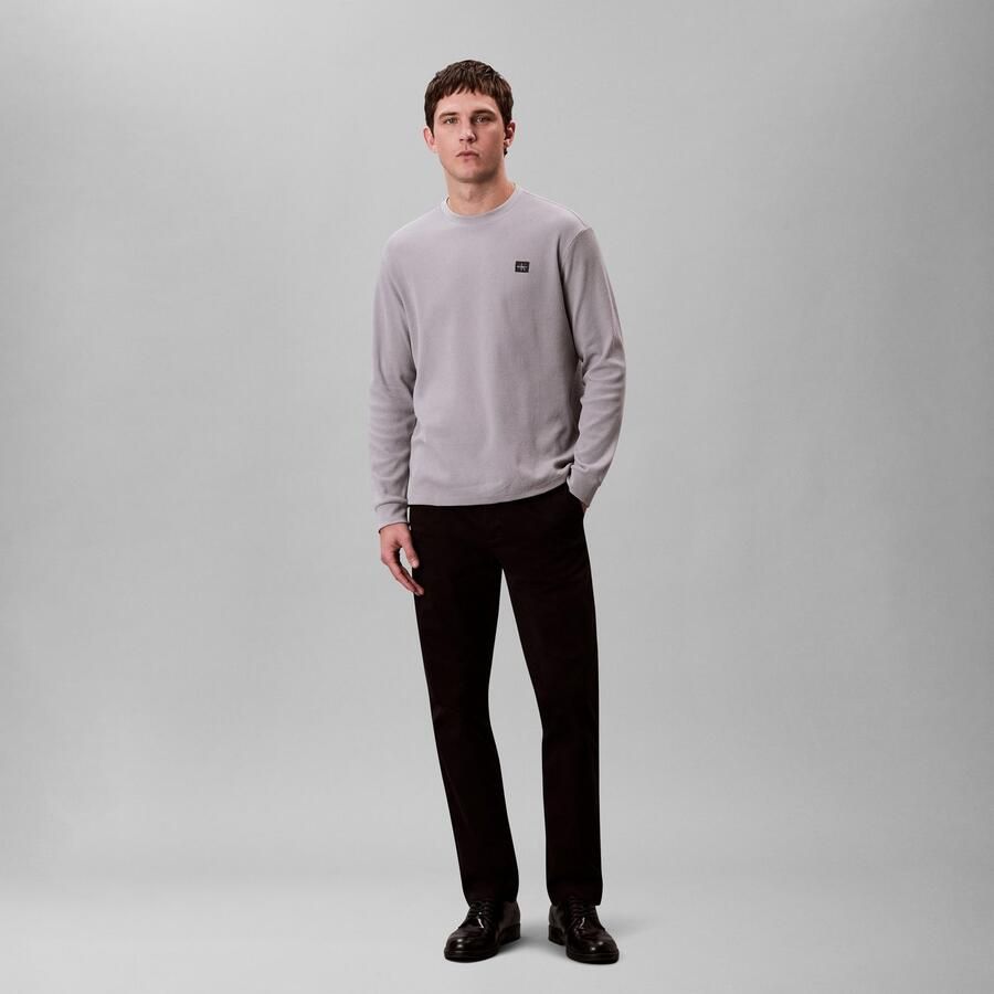 CALVIN KLEIN Heren Truien & Vesten Ls Waffle Badge Crewnk Tee Grijs - Foto 7