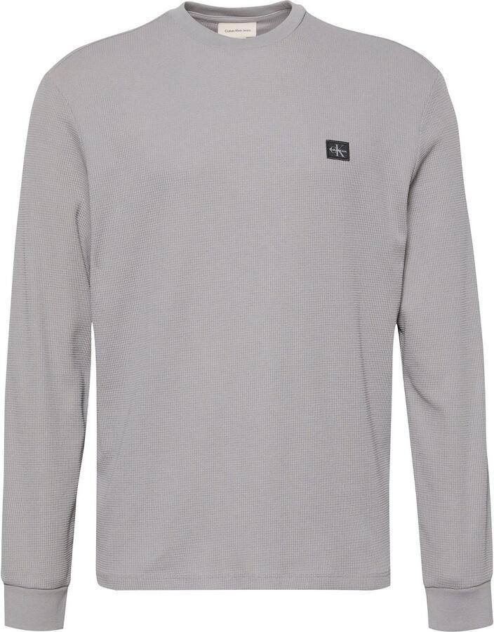 CALVIN KLEIN Heren Truien & Vesten Ls Waffle Badge Crewnk Tee Grijs - Foto 10