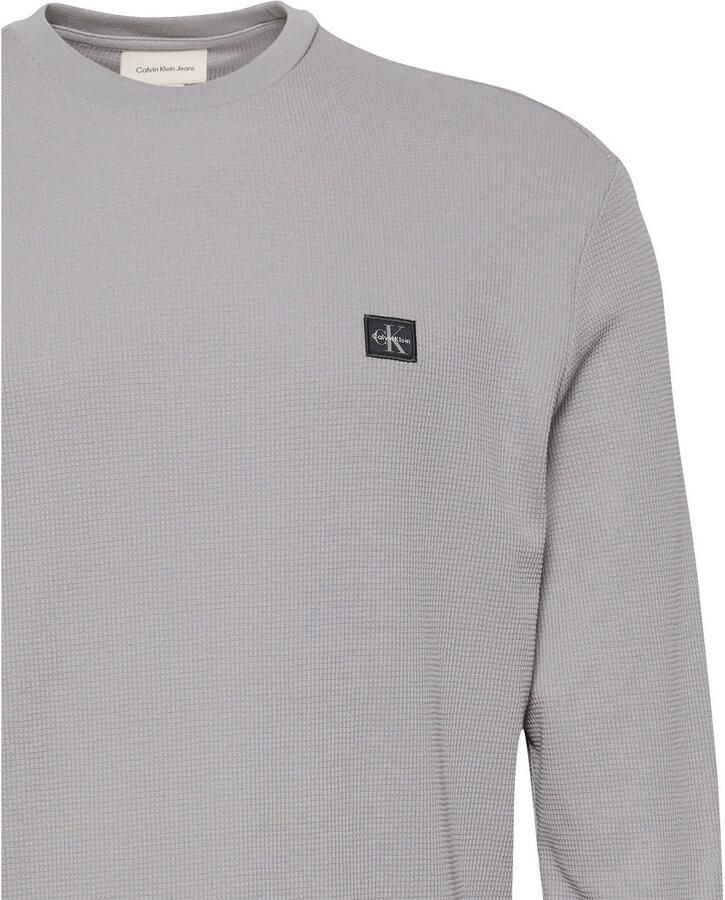 CALVIN KLEIN Heren Truien & Vesten Ls Waffle Badge Crewnk Tee Grijs - Foto 9