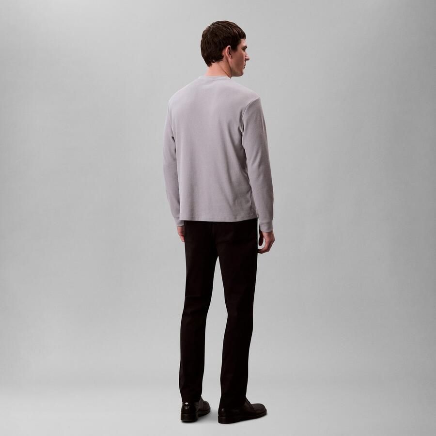 CALVIN KLEIN Heren Truien & Vesten Ls Waffle Badge Crewnk Tee Grijs - Foto 8