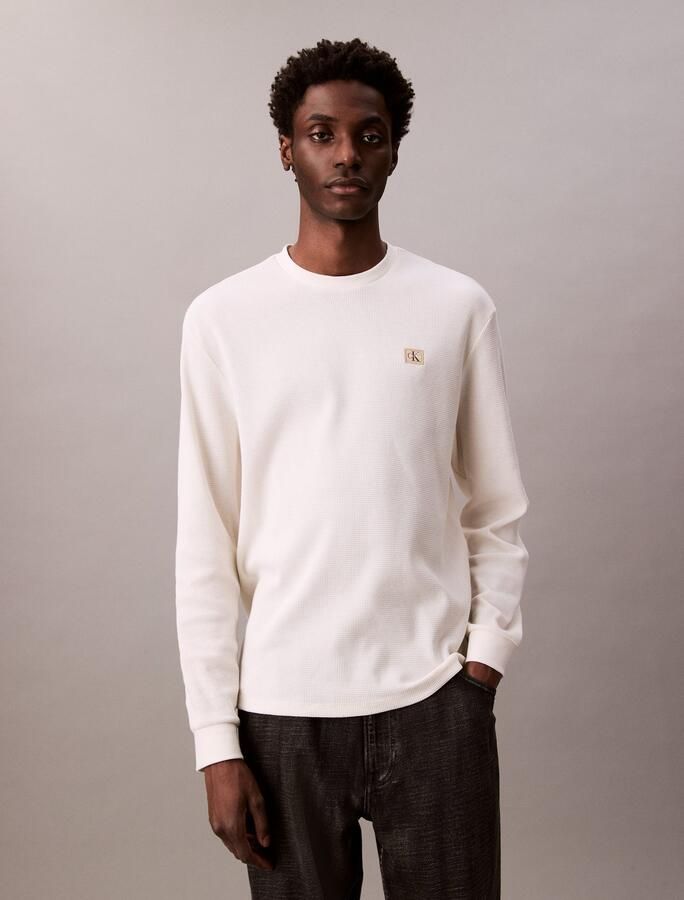 Calvin Klein Jeans T-Shirt Lange Mouw LS WAFFLE BADGE CREW LV040EM217 - Foto 12