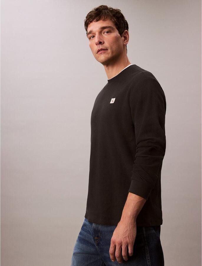 Calvin Klein Jeans T-Shirt Lange Mouw LS WAFFLE BADGE CREW LV040EM217 - Foto 9