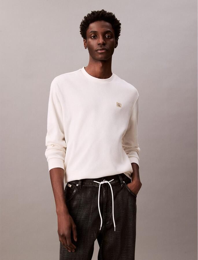 Calvin Klein Jeans T-Shirt Lange Mouw LS WAFFLE BADGE CREW LV040EM217 - Foto 8