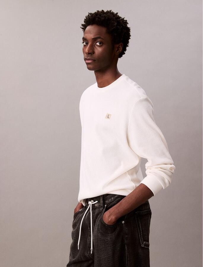 Calvin Klein Jeans T-Shirt Lange Mouw LS WAFFLE BADGE CREW LV040EM217 - Foto 9