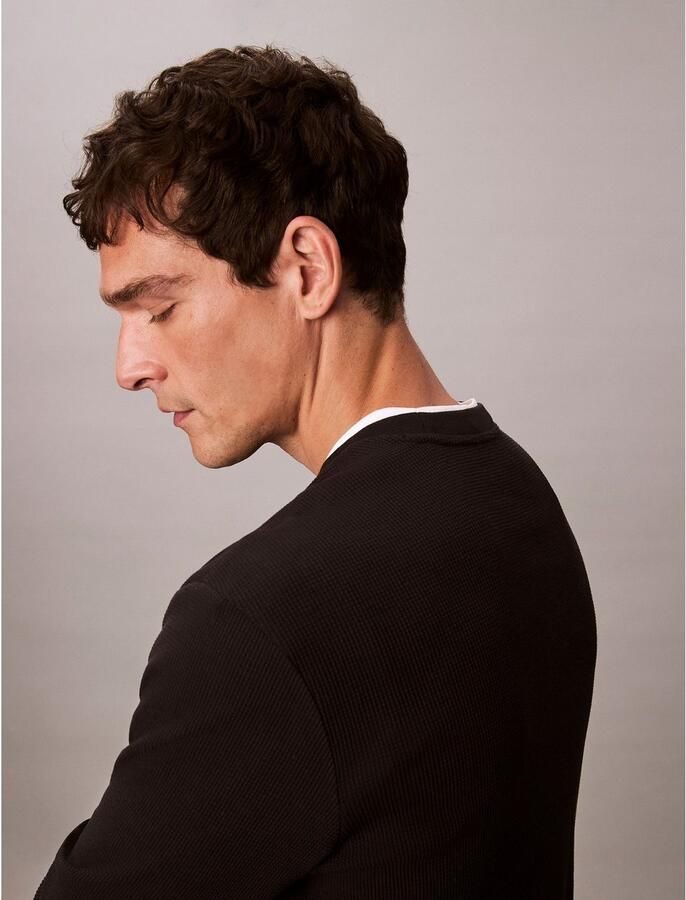 Calvin Klein Jeans T-Shirt Lange Mouw LS WAFFLE BADGE CREW LV040EM217 - Foto 8